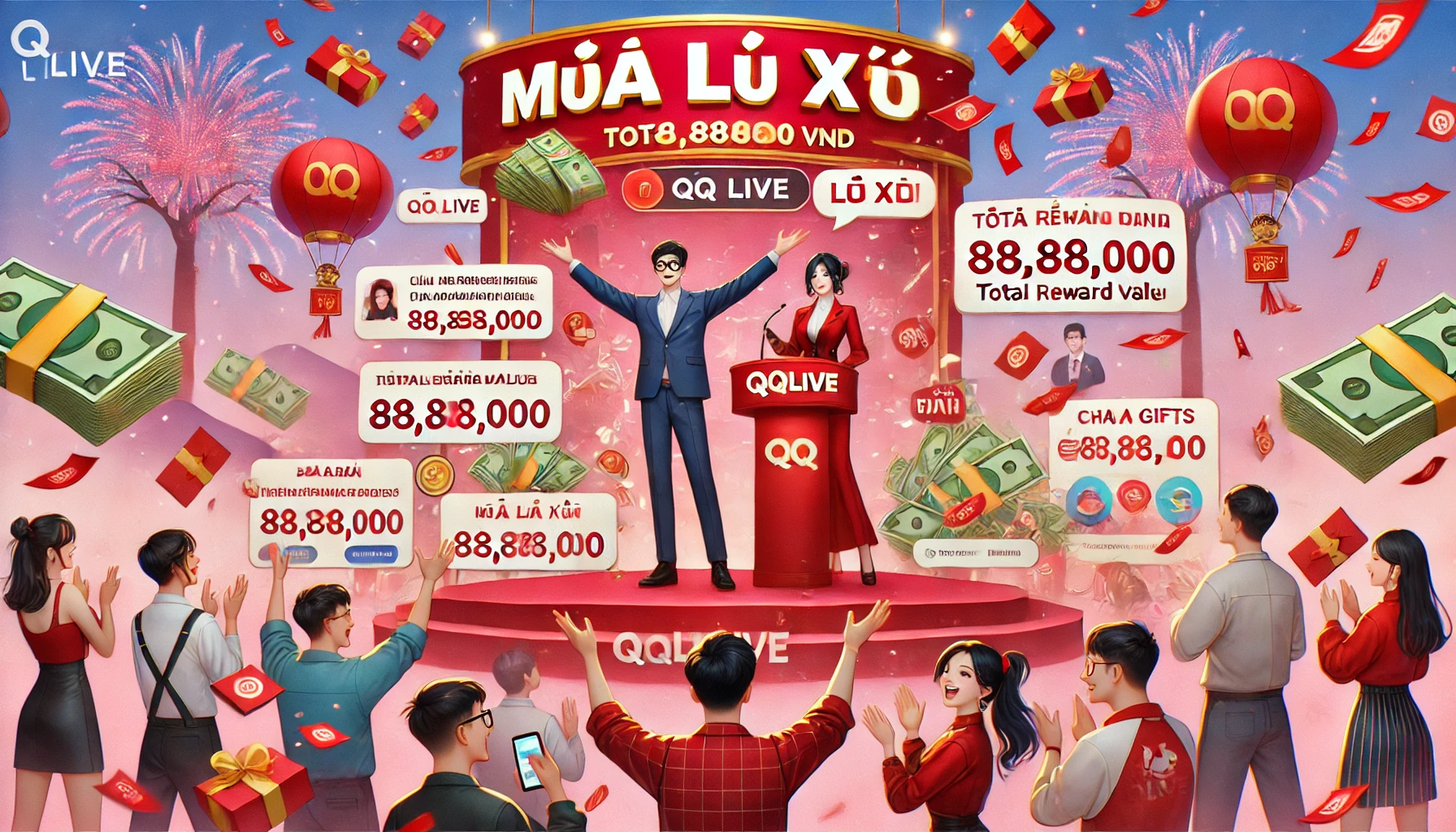 Mưa lì xì nhận quà mỏi tay mỗi ngày tại QQLive